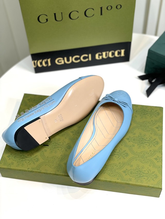 gucci古馳雙G平底芭蕾舞鞋 原版羊皮單鞋 dx3287
